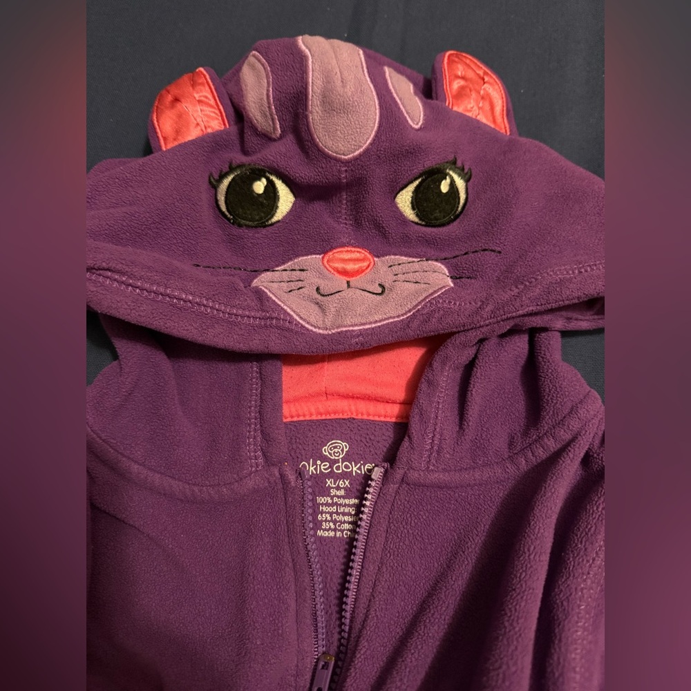Okie Dokie Purple Hoodie with Orange Animal Accents